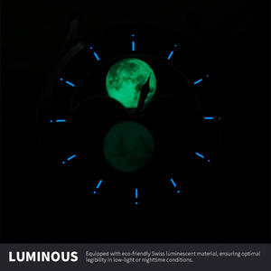 Montre mécanique de luxe en acier inoxydable avec breloque en métal, logo de marque personnalisé, aventurine, luminescente, automatique - Product Image 3