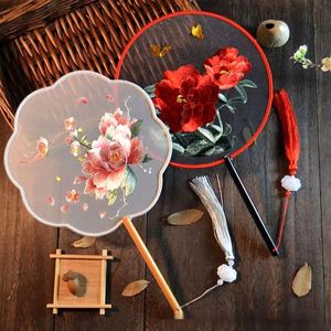 Abanico de Seda Tradicional con Bordado de Diseño Antiguo, Ideal para Promociones, Fiestas Musicales y Decoración - Product Image 2