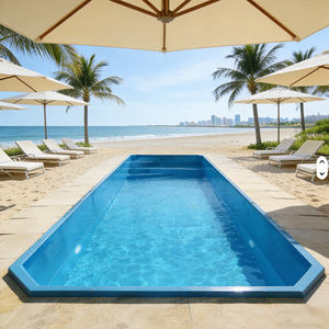 Piscina de fibra de vidrio grande y económica con cuerda para delimitar el espacio, mesa de billar plegable de 7 pies, piscina rectangular sobre el suelo - Product Image 4