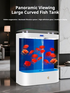 Grand <span class=keywords><strong>aquarium</strong></span> incurvé sans changement d'eau, écologique, sur pied pour salon - Product Image 2