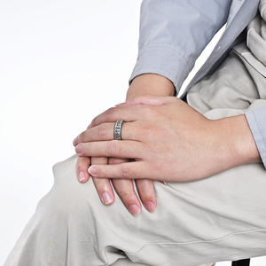 Nordic Viking Script <b>Titanium</b> Steel <b>Ring</b> For <b>Men</b> Antique Silver Gold Black Index Finger Jewelry Gift Minimalist Style - Product Image 2