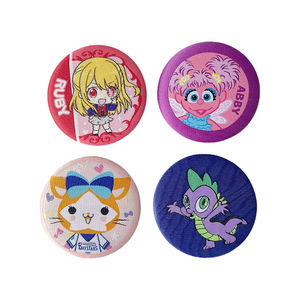 No Minimum Cheap Custom logo Printing Blank 50mm 58mm Magnetic <strong>Metal</strong> Embroidery Tin Tinplate Pin <strong>Button</strong> Badge for Promotion - Product Image 3