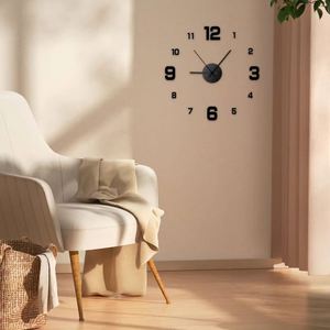 Creative DIY Frameless <b>Digital</b> & Analog <b>Wall</b> <b>Clock</b> Minimalist Design for Home & Office Easy Installation <b>Wall</b> Decal - Product Image 2