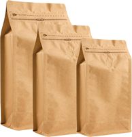 Sachet de café à fond plat en papier kraft haute barrière et feuille d'aluminium (sans valve de dégazage unidirectionnelle)