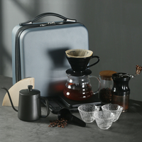 Kit de Démarrage Café & Thé Populaire Allan Vintage Noir pour Cafetière à Filtre, avec Sac de Voyage Familial – Idéal pour les Amateurs de Café
