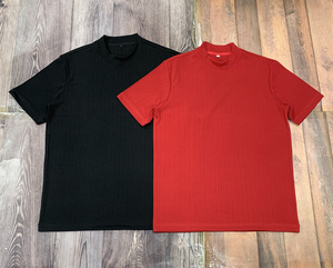 Maglietta da Golf Personalizzata con Collo Alto per Uomo, Stampa Personalizzata, Cotone Poliestere Spandex, T-Shirt Sportiva Aderente - Product Image 6