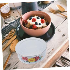 Senny Fournisseur Grossiste – Ensemble de Bols de Rangement en Émail Acier, Couvercle en Métal, Assiette à Fruits Décorative, Service de Plats pour Fruits en Émail - Product Image 3