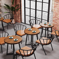 Meubles de restaurant commerciaux, ensemble table et chaises de restaurant, structure en métal industriel, mobilier de salle à manger pour café, bistrot, commerce