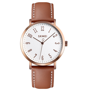Skmei 1463 fashion simple design support <span class=keywords><strong>orologio</strong></span> <span class=keywords><strong>da</strong></span> donna al quarzo in pelle impermeabile con logo personalizzato - Product Image 1