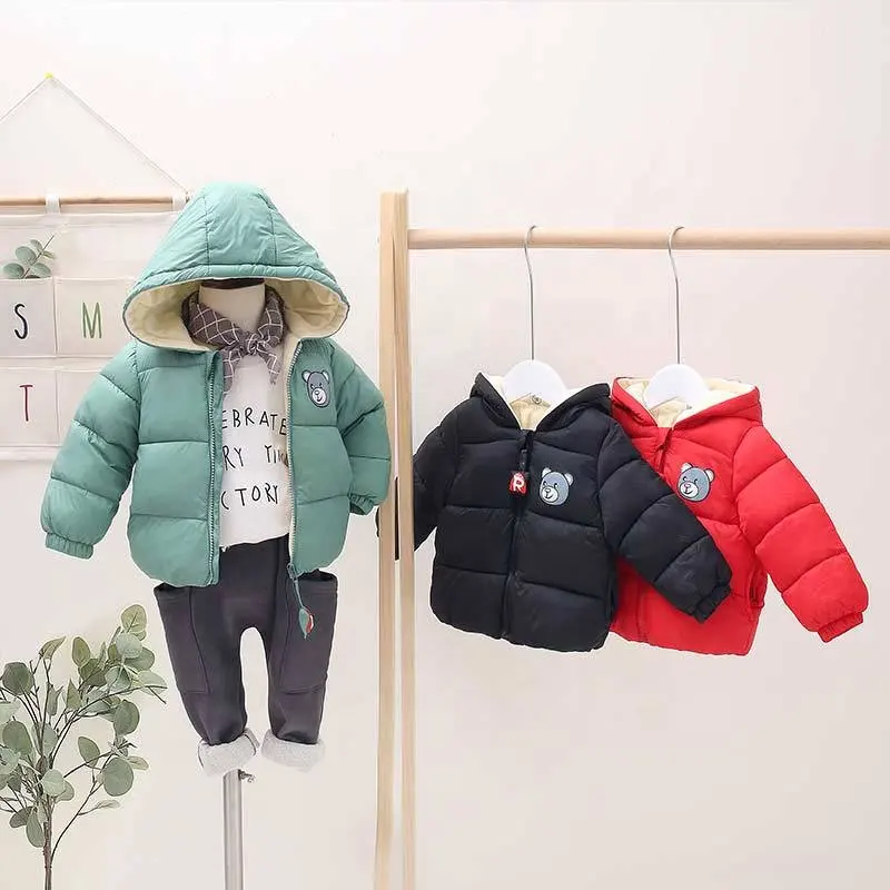 Children's Jacket Baby Infant Leisure Kids Thick Winter Down Cotton Clothes Hooded Boys Long Jackets Toddler Kids Outerwear