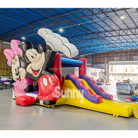 Maison gonflable de rebond de Mickey Mouse de dessin animé commercial sautant le château plein d'entrain avec la glissière pour la fête d'enfants