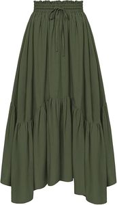 Moda europea americana estate rinascimentale elegante gonna lunga <span class=keywords><strong>a</strong></span> pieghe <span class=keywords><strong>a</strong></span> <span class=keywords><strong>vita</strong></span> <span class=keywords><strong>alta</strong></span> per donna dolce - Product Image 6