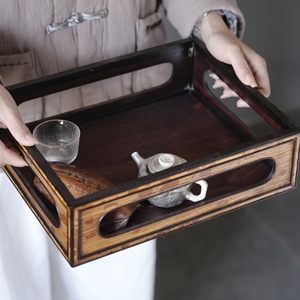 Xiangfei Bamboo Double Layer <b>Storage</b> Box Rectangular <b>Stackable</b> Tea Set Organizer Food <b>Container</b> Anji Origin - Product Image 4
