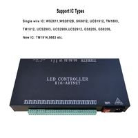 Controlador LED JIUAN K16 Artnet de 16 Puertos Direccionables y Programables, 16384 Píxeles, DMX512, AC110-220V, 4W, Control de Iluminación Manual, Metálico