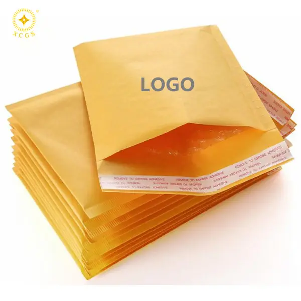 Enveloppe en papier kraft rembourrée à bulles auto-scellante et imperméable écologique Enveloppe à bulles kraft avec logo personnalisé pour l'expédition