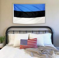Drapeau d'Estonie 3x5 pieds en polyester, drapeaux nationaux estoniens en polyester avec œillets en laiton