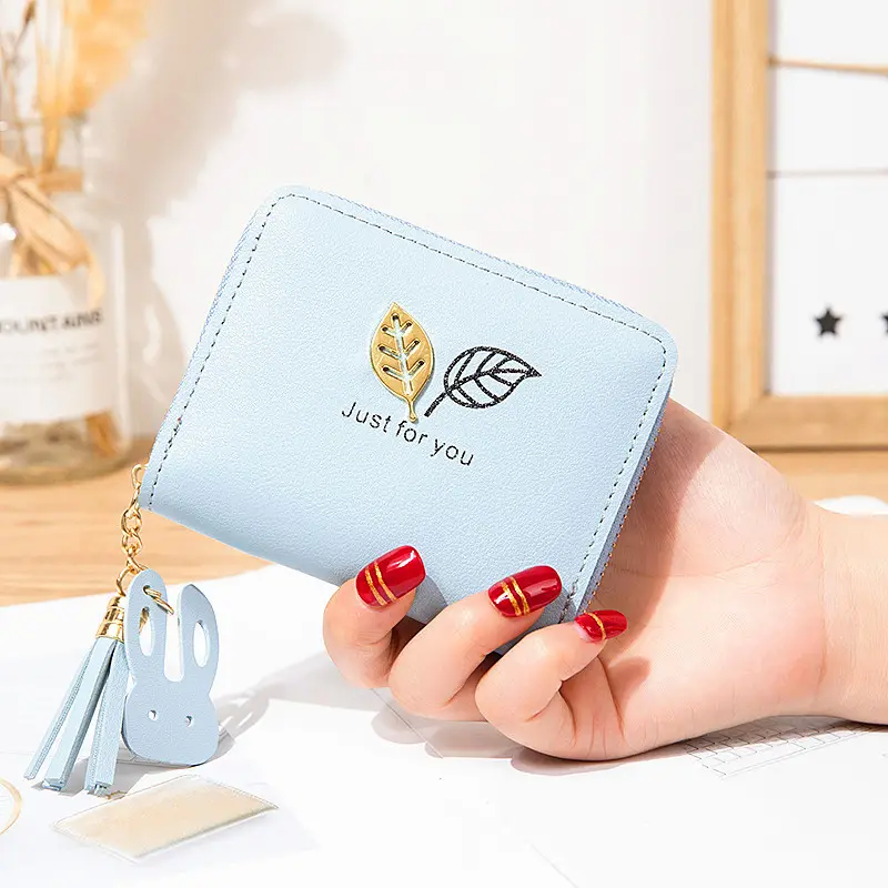 Wholesale Hardware Korean Style Simple Small Wallet Cute Zipper Female Student Short Mini Card Bag Zero Wallet