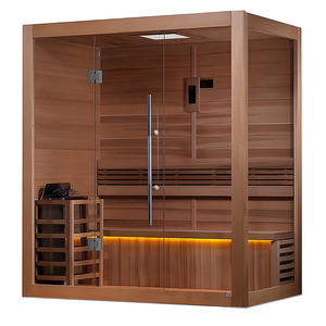 Sauna Comercial Interior para 2 Personas, 4 Personas, Cabina de Cedro Rojo, Sauna Clásica de Leña Infrarroja - Product Image 4