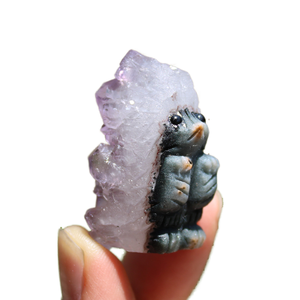 Hand Carved Eco-Friendly Folk Art 3.5-5cm Natural Amethyst Crystal Cluster <strong>Hedgehog</strong> Ornament Home Decor Souvenir <strong>Gift</strong> - Product Image 4