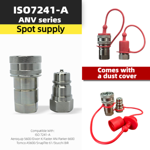 Nuevo en Oferta, Conectores Hidráulicos de Acoplamiento Rápido <span class=keywords><strong>Serie</strong></span> ISO 7241-A ANV, Macho y Hembra, para Maquinaria Agrícola, Acero al Carbono - Product Image 1