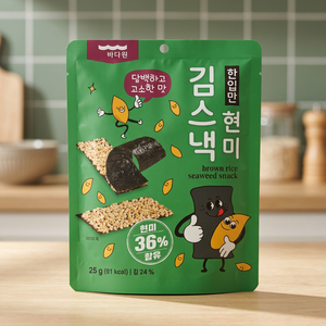 [Just One <b>Bite</b>] Korean Seaweed Snack Brown Rice 25g Crispy Grilled Laver Healthy Vegan Savory Treat for Kids and Adults - Product Image 3