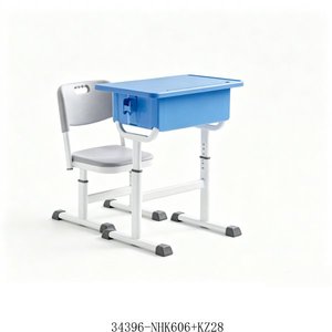 Adjustable Height School Desk And <b>Chair</b> With Blue Top And Metal Frame For Child Use Model 34396-KZ27A - Product Image 4