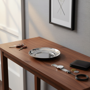 Vassoio Portaoggetti in Acciaio da 20 cm, Decorazione e Accessorio da Tavola Senza Scatola - Product Image 3
