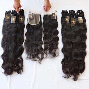 Extensiones de pelo peruano con cierre de encaje HD, mechones de cabello humano virgen de grado 11A, venta al por mayor - Product Image 2