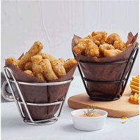 Buffet Puces Panier Porteurs Collation Apéritif Grille Servant Alimentaire Affichage Stands en Fil Métallique Français Frites Stands