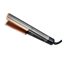 Plancha de Pelo 2 en 1 con Iones Negativos Premium, Pantalla LCD, 13 Niveles de Temperatura, Placas Flotantes, Doble Voltaje, Herramienta de Peinado para el Hogar y Salón