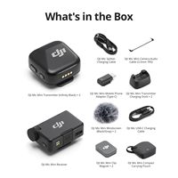 Système de microphone sans fil DJI Mic Mini 2 TX + 1 RX, 48h d'utilisation, transmission de 400m pour l'enregistrement de deux personnes