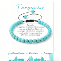 Nouveaux bracelets extensibles personnalisables en corde tressée faite à la main, tendance, avec perles de 6 mm en turquoise naturelle, améthyste et agate, cadeau classique