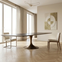 Ensemble de table à manger rectangulaire en bois sur mesure avec design à panneaux, 6/8 chaises, mobilier de salle à manger moderne pour la maison et l'atelier