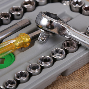 Juego de Herramientas de Reparación de Automóviles de 40 Piezas de Calidad Profesional, Juego de Llaves de Tubo de 1/2 Pulgada, Estuche Rígido de Acero al Carbono, Herramientas de Mantenimiento de Automóviles - Product Image 2