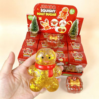 Coffret Cadeau de Noël : Jouet Squishy Géant en Sucre de Malt, Pailleté, Motifs Renne et Bonhomme en Pain d'Épices, à Rebond Lent, Anti-stress, Jouet à Presser Fidget