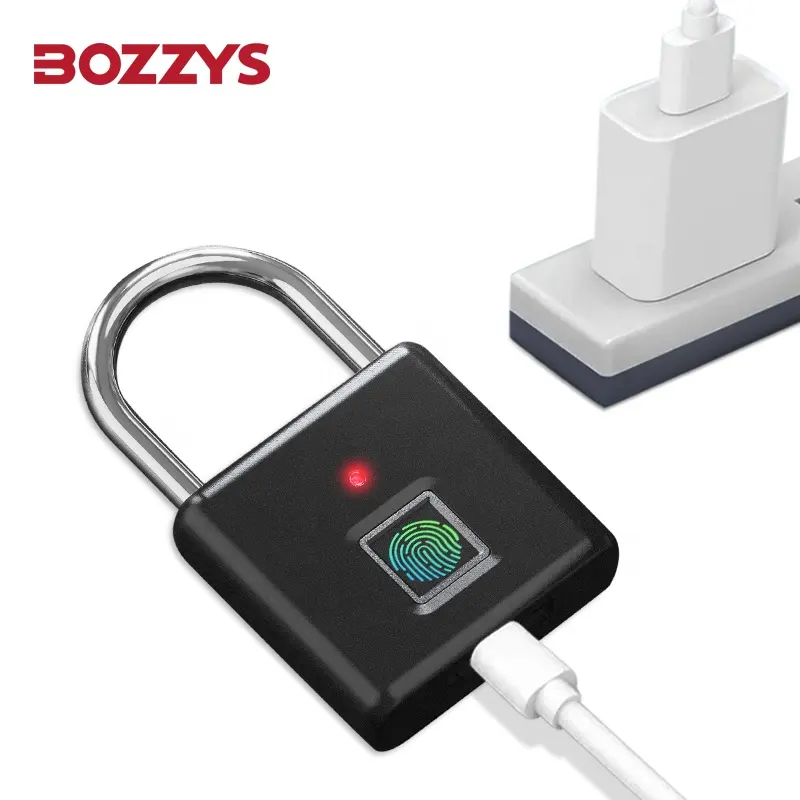 Bozzys Hot Sale Ip55 Waterdichte Bluetooth Slimme Vingerafdruk Hangslot Geschikt Voor Binnen-En Buitengebruik
