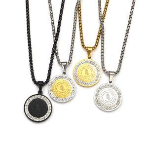 Collar con Colgante de Piedra Preciosa Estilo Punk, Chapado en Oro de 18K, Acero Inoxidable 316L, Personalizable al por Mayor, para Hombre, <span class=keywords><strong>Atila</strong></span> AD-0015 - Product Image 6