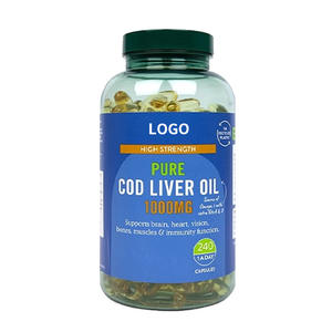 Huile de foie de morue des grands fonds en capsules molles, huile de poisson DHA, améliore l'immunité, adulte, naturel, best-seller, OEM, étiquette privée - Product Image 1