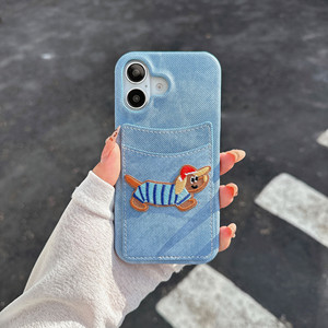 Étui de téléphone Tschick Cowboy brodé avec motif de <span class=keywords><strong>chien</strong></span> saucisse, adapté à l'iPhone 16 Promax, Apple 15, avec emplacement pour carte, nouveau modèle 14, 13 pour femmes - Product Image 6