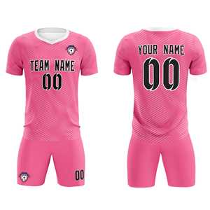 Uniforme de entrenamiento personalizado rosa y blanco para hombres, conjunto de camiseta de fútbol - Product Image 2