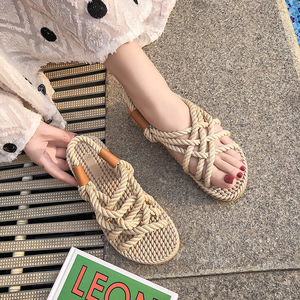 Ladies Fashion PU Leather Sporty <b>Flat</b> <b>Sandals</b> Light Weight Summer Open Toe Buckle Anti-Slip Comfort Trendy Design - Product Image 2