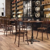 Tables et chaises en bois de frêne massif de style rétro américain, luxe léger, café, mobilier de style occidental