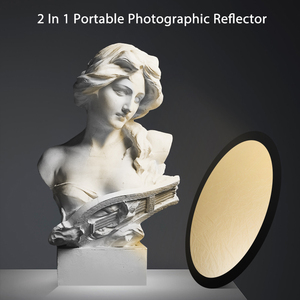 Réflecteur photo circulaire LED 2 en 1 pliable de 43 pouces/110 cm, argent/or, pour studio professionnel et photographie en extérieur - Product Image 4
