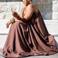 Robe d'été J7632 pour femmes, sans manches, bretelles spaghetti, robe longue ample, robe maxi africaine, taille plus, élégante, polyvalente