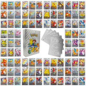 55pcs Pokemoned Anime Collection Feuille D'<span class=keywords><strong>argent</strong></span> Carte Brillant <span class=keywords><strong>Pikachu</strong></span> Charizard avec Boîte De Rangement Coffret Cadeau - Product Image 2
