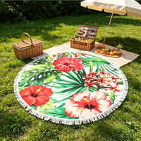 Wholesale Spot Round Microfiber Suede Beach Towels Can Be Customized in Patterns and Sizes Microfiber Beach Towels