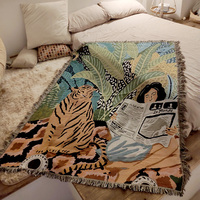 Nouveau design vente chaude de haute qualité jacquard motif personnalisable couverture de canapé anti-poussière couverture tissée