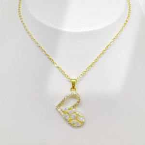 Collar de cadena en capas con colgante de gota de agua chapado en oro para mujer, con circonita cúbica y perla de concha, ideal para fiestas y bodas. - Product Image 2