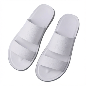 Sandalias Blancas de Tiras Árabes para Hombre, Punta Abierta, Estilo Deslizante, Flexibles, Transpirables, Calzado Casual de Verano - Product Image 1
