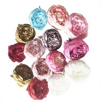 Fleur de pivoine en soie de style européen de 5 cm, faite à la main, de haute qualité, pour la décoration de gâteaux, Fête des Mères, Thanksgiving, Nouvel An